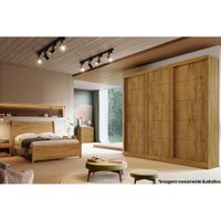 Guarda Roupa Casal 3 Portas de Correr e 4 Gavetas Capri Avelã - Bianchi