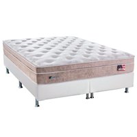 Cama Box Queen: Colchão Molas Ensacadas Sealy MasterPocket Miami Mais Base CRC Courano White(158x198)