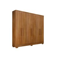 Guarda Roupa 6 Portas e 4 Gavetas c/ Espelho e Pés Milly Freijo Cumaru - Novo Horizonte