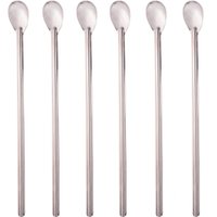 Kit 6 Colheres Bailarinas para Drinks Sucos 30cm Aço Inox Longas Lyor Barman Bartender