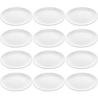 Conjunto de 12 Pratos de Melamina Brancos 25,5cm para Servir Petiscos Restaurantes Lyor