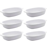 6 Travessas de Melamina para Restaurante 31cm Servir Guarnições com Alças Laterais