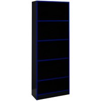 Armario Estante Multiuso 5 Prateleira ME4141 Preto Azul Tecno Mobili