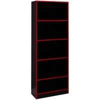 Armario Estante Multiuso 5 Prateleira ME4141 Preto Vermelho Tecno Mobili