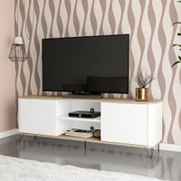 Rack Cartagena 2 Portas com Prateleiras e 2 Nichos Politorno