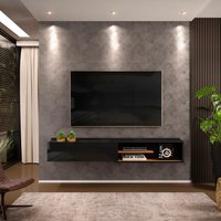 Rack suspenso concept 1,75m cool home preto/nature