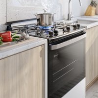 Fogão Electrolux 5 bocas de piso  Efficient com Mesa Inox PerfectCook e VaporBake (FE5IB) - Branco