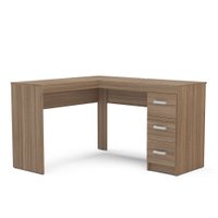 Mesa de Canto Fênix 3 Gavetas Politorno Cor: Castanho