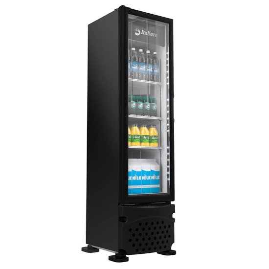 Expositor Vertical Imbera 1 Porta Vidro 229L Preto 127V VR08