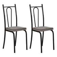 Kit 2 Cadeiras de Cozinha Montana Estampado Mosaico Palha Pés de Ferro Preto  - Pallazio