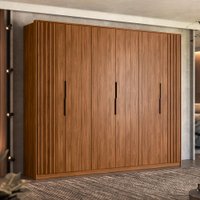 Guarda Roupa Casal 6 PT 6 GAV D66210K Nogueira Touch Demartez