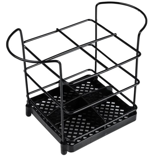 Organizador de Talheres Utimil Porta Garfo e Faca Preto para Mesa Bancada Armário