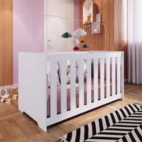 Berço com Regulagem e Colchão Branco Completa Móveis