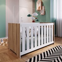 Berço Regulagem Nogal Branco Linha Aconchego Completa Móveis