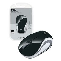 Mouse Wireless Logitech M187, 1000 DPI, Receptor USB, Preto