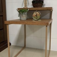 Mesa Lateral/Apoio 50cm com Prateleira Multimóveis CR45189 WoodMel