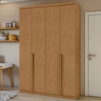 Guarda-Roupa Solteiro Melbourne 4 Portas 2 Gavetas 100% Mdf Amêndoa Clean - Panorama Móveis