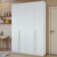 Guarda-Roupa Solteiro Melbourne 4 Portas 2 Gavetas 100% Mdf Branco - Panorama Móveis