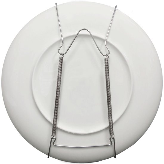 Kit 10 Suportes com Mola Pratos até 30cm Suporte para Prato Decorativo na Parede