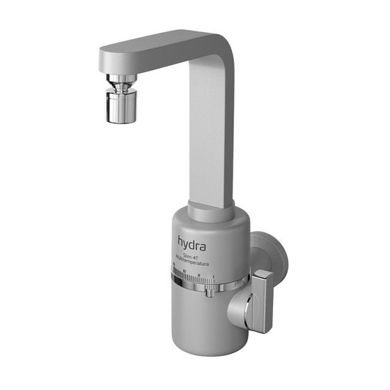 Torneira Elétrica Hydra Slim 4T de Parede Prata Fosco - 220V