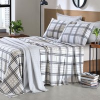 Jogo de Cama Queen 4 Peças Lençol com Elástico 100 Algodão Percal 180 Fios 158x198x35cm - Dohler Cor: LUCY