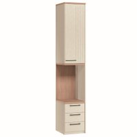 Módulo Santos Andira Mesa Cabeceira Doce Vida 1 Porta 3 Gavetas Cor: Areia/Wood