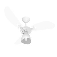 Ventilador de Teto Venti-Delta New Cristal Light com 3 Pás Transparente / Cor: Branco