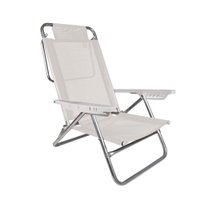 Cadeira De Alumínio Reclinável Summer 6 Posições Praia Mor Cor:branca Branca