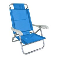 Cadeira De Praia Alumínio 5 Posições Banho De Sol Zaka Cor:azul Azul