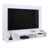 Estante Painel Suspenso TV 48 Polegadas Nicho Organizador Prateleira Decorativa Sala Quarto Moderno Dubai Branco - Lojas