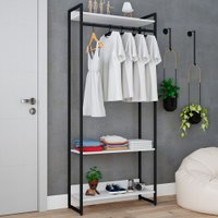 Closet Arara 3 Prateleiras Branco Chess/Preto 19227 - Compace