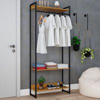 Closet Arara 3 Prateleiras Lâmina Mel/Preto 19227 - Compace