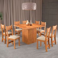Mesa de Jantar 8 Lugares Lexa Mel/Nude 26185 - Viero Móveis