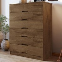 Cômoda Sevilha 6 Gavetas Braúna - Mademarques
