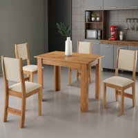 Mesa de Jantar 4 Lugares Ariana Mel/Nude - Viero Móveis