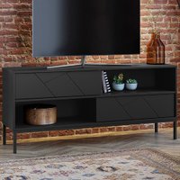 Rack para TV Até 55 Polegadas Tetris 2 Portas Preto - Olivar Móveis