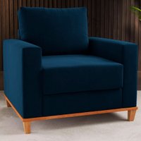 Poltrona Itália Veludo Azul - Viero Móveis