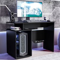 Mesa Gamer Art 1 Prateleira Preto/Branco - Politorno