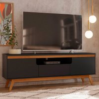 Rack para TV Até 60 Polegadas Rio 2 Portas 1 Gaveta Preto - Olivar Móveis