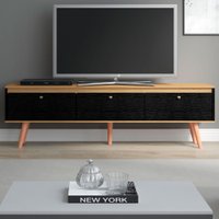 Rack para TV Até 65 Polegadas Memphis 3 Portas Carvalho Dakar/Preto - Soluzione
