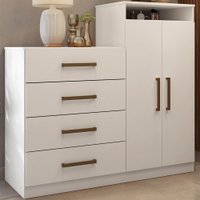 Comoda Sapateira 2 Portas 4 Gavetas 4270 Branco Demobile