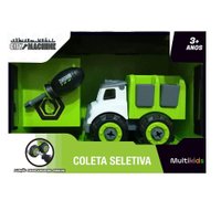 Caminhão De Coleta City Machine 19 Peças Multikids - Br1865 Verde