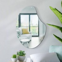 Espelho Organico Grande 70 X 50 Moderno Lapidado Com Suporte