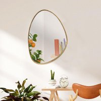 Espelho Decorativo Organico 40x30 Com Borda Moldura Em Lamina De Madeira