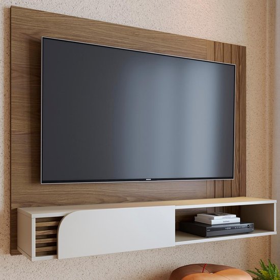 Painel Home Suspenso TV 60 Polegadas Jurere Amendoa Off White CLB