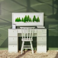 Mesa de Escritório Ditália 7 Gavetas PE-100 COR:branco