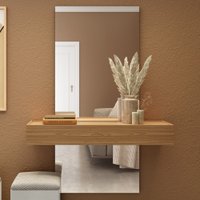 Aparador Versalhes 100% Mdf com Espelho 1 Gaveta Freijó/Off White - Panorama Móveis