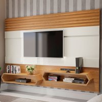 Painel para TV Até 65 Polegadas Colméia Off White/Freijó - Panorama Móveis