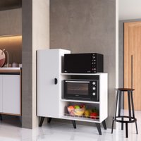Armário de Cozinha Melissa 1 Porta Espaço para Forno e Micro-Ondas com Fruteira