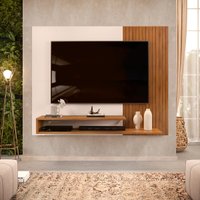 Painel para TV até 50 Polegadas Ripado com Nichos Dj Moveis Nando Off Freijo
